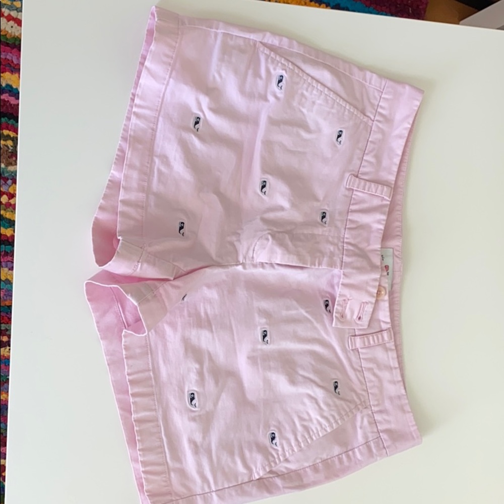 pink vineyard vines shorts with blue whales!